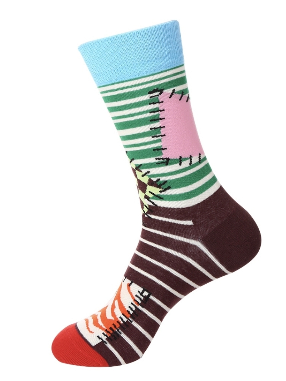 Striped Patch Work Socks